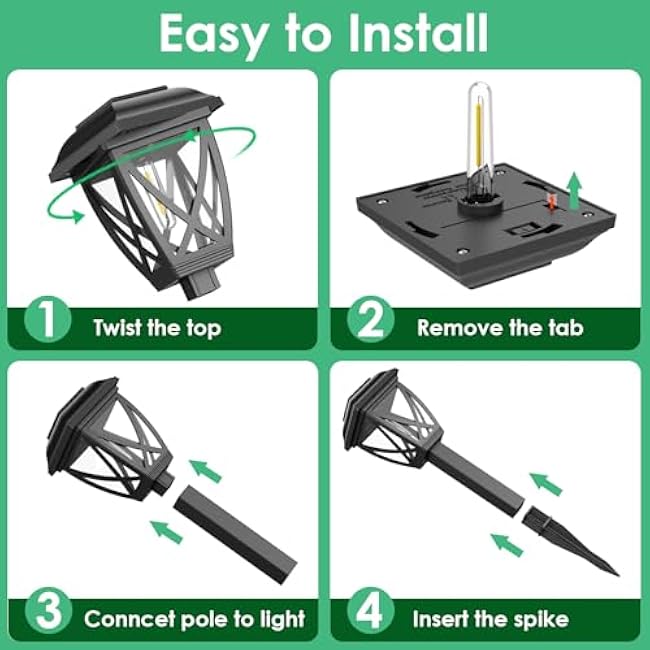 Derynome Solar Lights Outdoor, 10 Pack Waterproof Solar Pathway Lights for Outside, Outdoor Light for Garden, Yard, Patio, Landscape, Planter, Walkway Decor