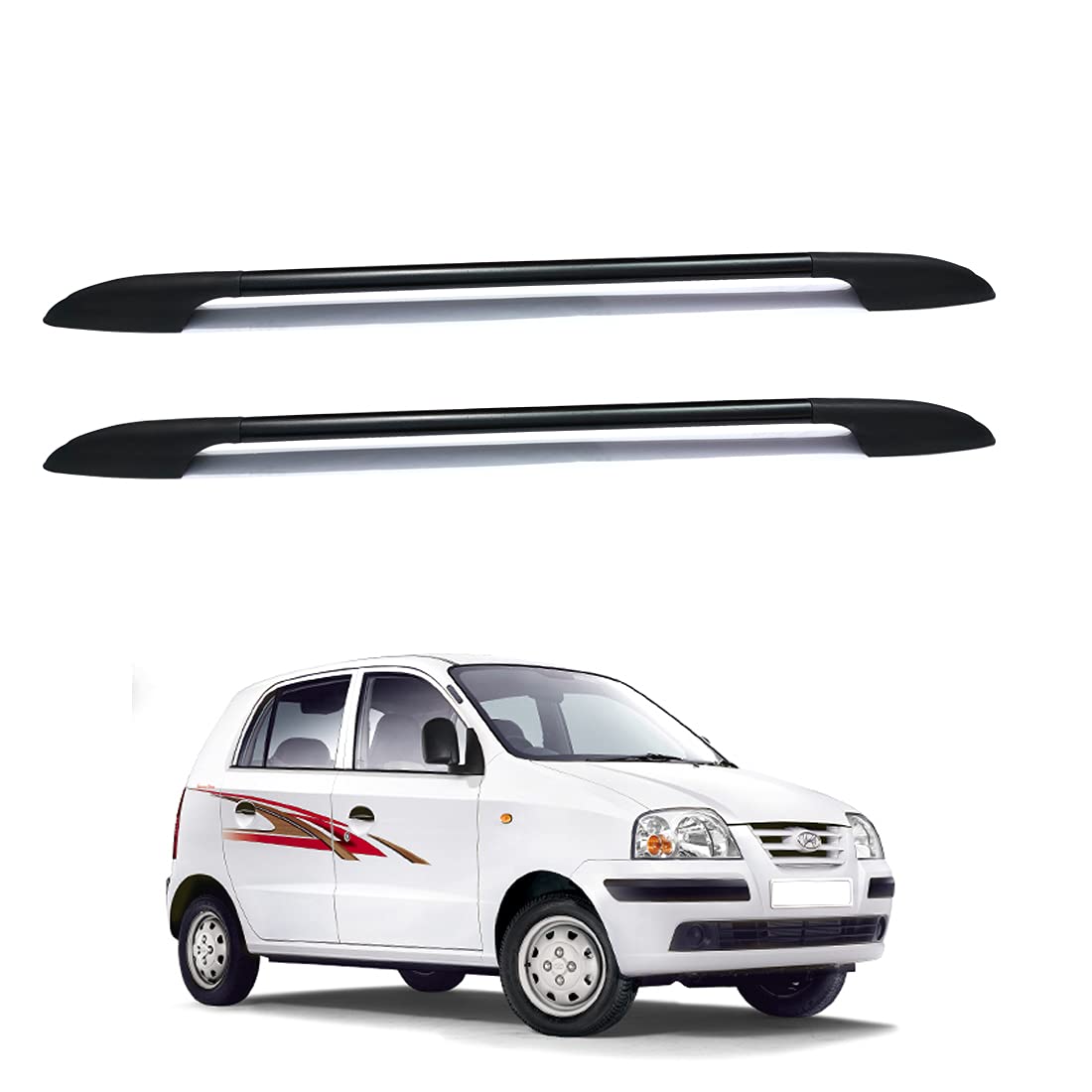 SHOPONE CAR ROOF Rail Black for Maruti Suzuki SANTRO XING