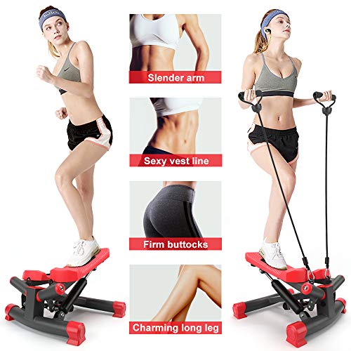 TOLOCO Stepper with Resistance Bands,Adjustable Mini Steppers for Exercise, Stair Stepping Fitness Equipment for Indoor