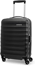 American Tourister Trolley Bag for Travel | Barcelona 55 Cms Polycarbonate Hardsided Small Cabin Luggage Bag | Suitcase for Travel | Trolley Bag for Travelling, Gunmetal, 4, Spinner