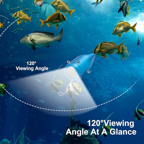 Image of Underwater Fishing Camera 7 inch HD LCD Monitor Fish Finder, 12pcs Infrared Lights Night Vision, Waterproof Fishing Camera for Ice Lake Boat Sea Kayak Fishing