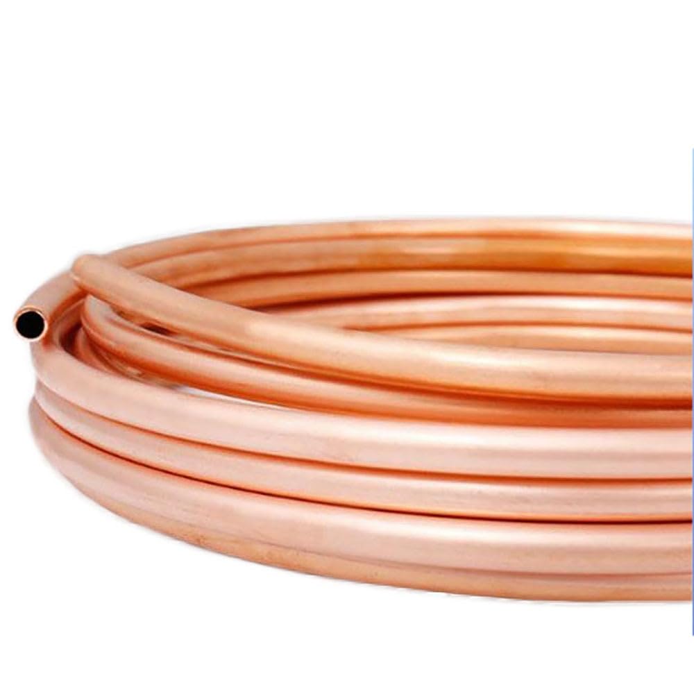 GatherTOOL 1Meter Copper Wire Magnet Coil OD 2/3/4/6/8/10/12/16/19mm 99.9% T2 Soft Copper Tube Wire Pipe (Color : 1Meter, Size : 6mm x 1mm)