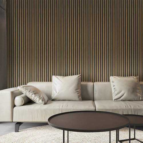 Image of Art3d 96 x 6 Inch 3D Fluted Wood Textured Slat Wall Panel, 8-Pack, Ebony