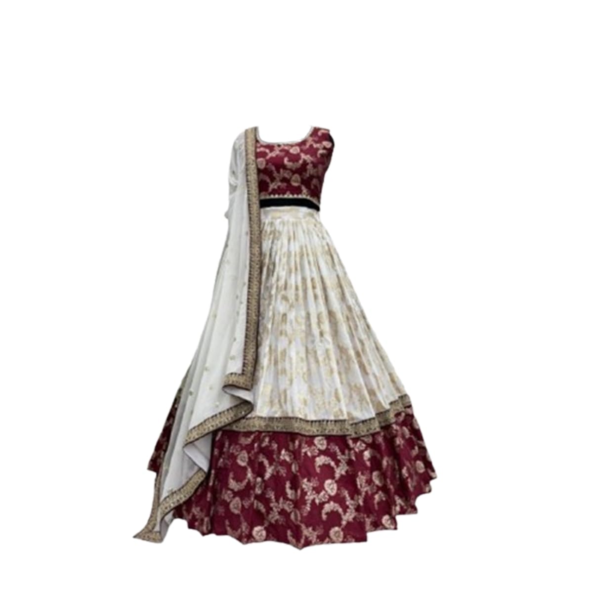 Women's Net SF108583 Diwali Outfit Bridal Green Indian Casual Wear Semi-stiched Lehngacholi-image-13