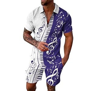 Generisch Musikdruck Zweiteiler Herren-Einteiler