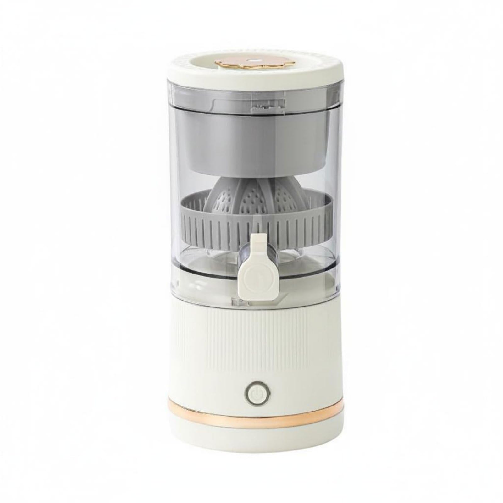 easy to clean portable electric juicer single-press operation cordless fruit juicer bladeless design mini juice extractor for travel, office, camping, white, 3.7v