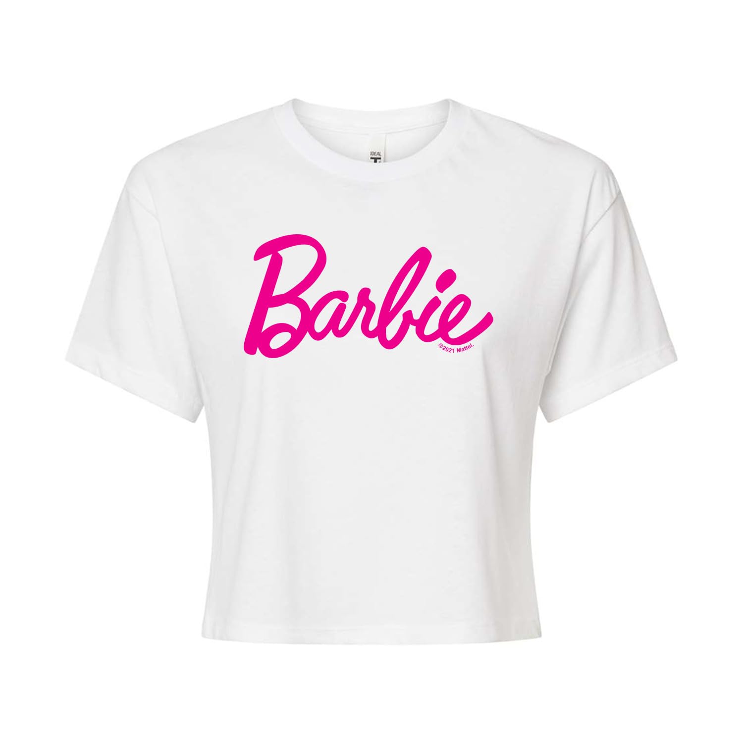 Barbie - Classic Logo - Juniors Cropped Cotton Blend T-Shirt