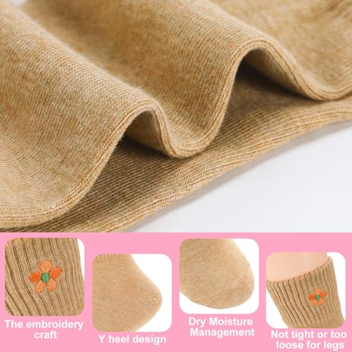 Image of Eurzom 10 Pairs Socks Womens Crew Elastic Ankle Length Cotton Socks Aesthetic Cute Lightweight Low Cut Gifts for Women