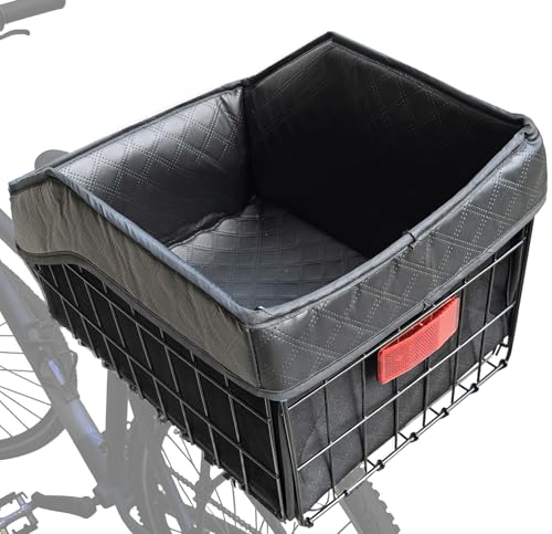WOCAIXY Thick and Big Folding Metal Rear Bike Basket Liner Cover Cargo Net