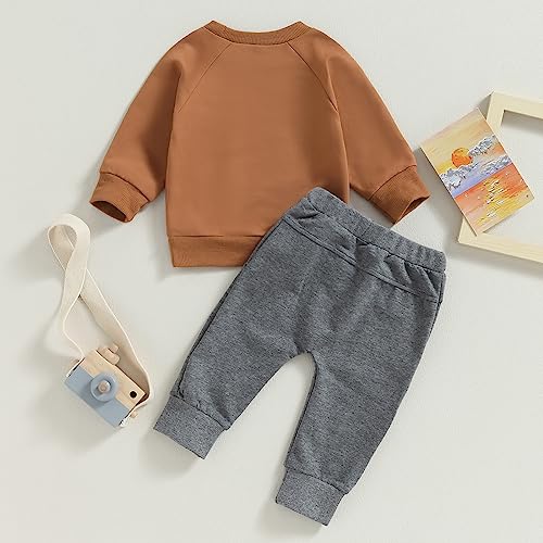 Baby Boy Fall Clothes Set Long Sleeve Crewneck Sweatshirts Pants Cute Infant Newborn Outfits 6 12 18 24 Months 2T3