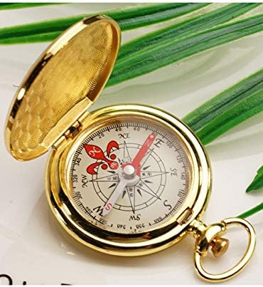 Snowmanna-Transportable Classic Outdated Type Compass Pocket Watch Type Multifunction Fluorescence Compass Navigation for Out of doors Sports activities Tenting Climbing (New Golden)
