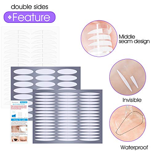 image for Pormasbenzer 2512Pcs/8Styles/8Packs Natural One/Two-sided Sticky Eyeli