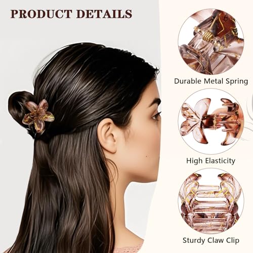 CUBACO 6 pinzas flores pequeñas para cabello mujeres miniatura 4