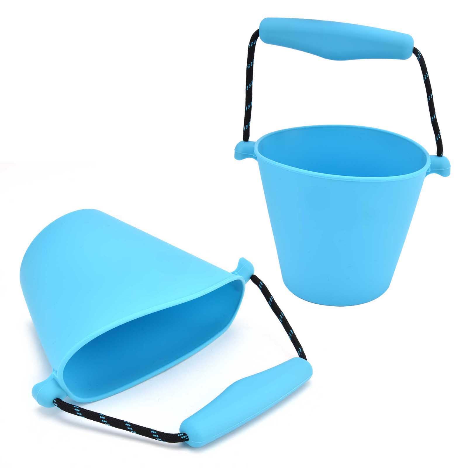 Wakects Secchiello da Spiaggia per Bambini, Silicone Pieghevole 1.5L