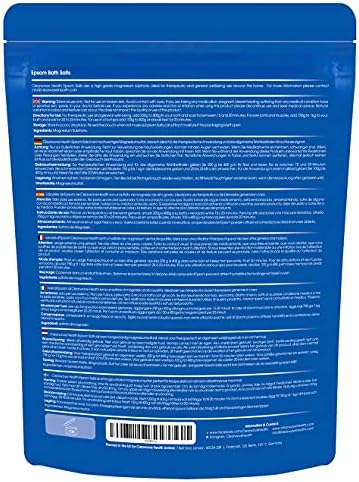 Epsom Salt 10kg Resealable Pouch - 2X 5kg Epsom Salts for Bath Including 500g Himalayan Salt by Clearwave Health
