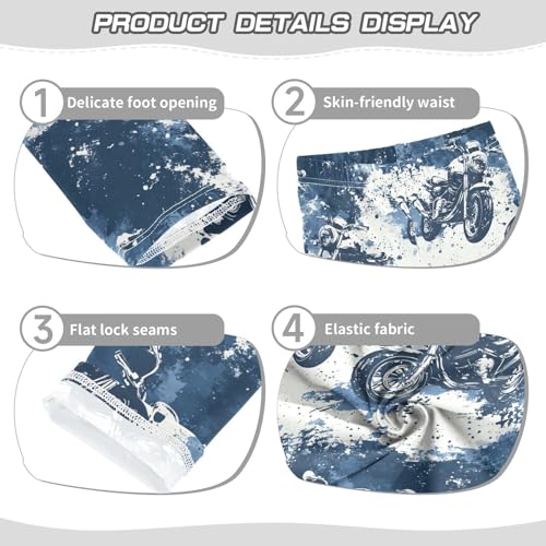 Boccsty Blue Motorcycles Pattern Girls Leggings Kids Yoga Pants Dance Active Tights 4T3