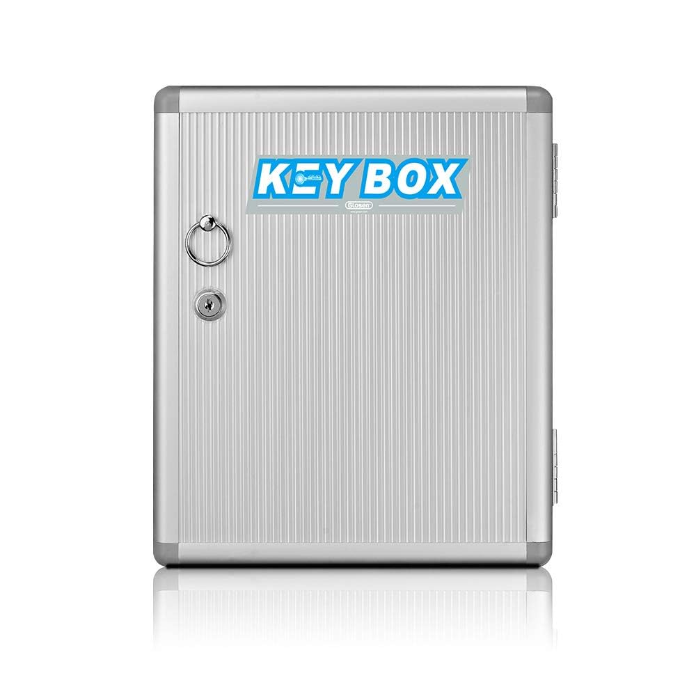 JJshopobox Glosen 32 Keys Aluminium Finish Wall-Mount Key Box/Key Cabinet with Lock (Silver)