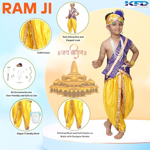 Image of Kaku Fancy Dresses Ram Costume for Kids Infant Baby Ram Dress for Boys with Accessories