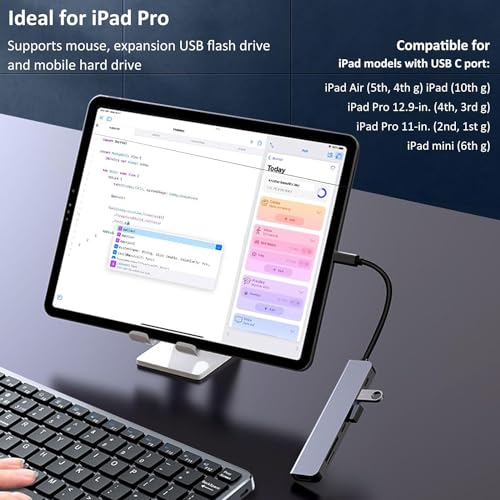 Image of USB HUB USB C Hub USB C Multi-Port Adapter 7 in 1 Docking Station Aluminum Alloy USB C to HDMI Hub Dongle SD /TF Card Reader for iOS & Type C Devices (USB Type C to 7 in 1 with HDMI HUB)