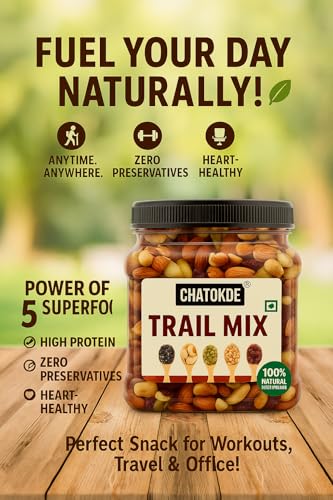 Image of CHATOKDE Rozana Premium Mixed Dry Fruits 500GM (JAR PACK)| Healthy Trail Mix and Seed Panchmeva | Walnut, Almond, Cashews, Mix Fruits, Dates, Black & Green Raisins, Sunflower, Pumpkin Seeds