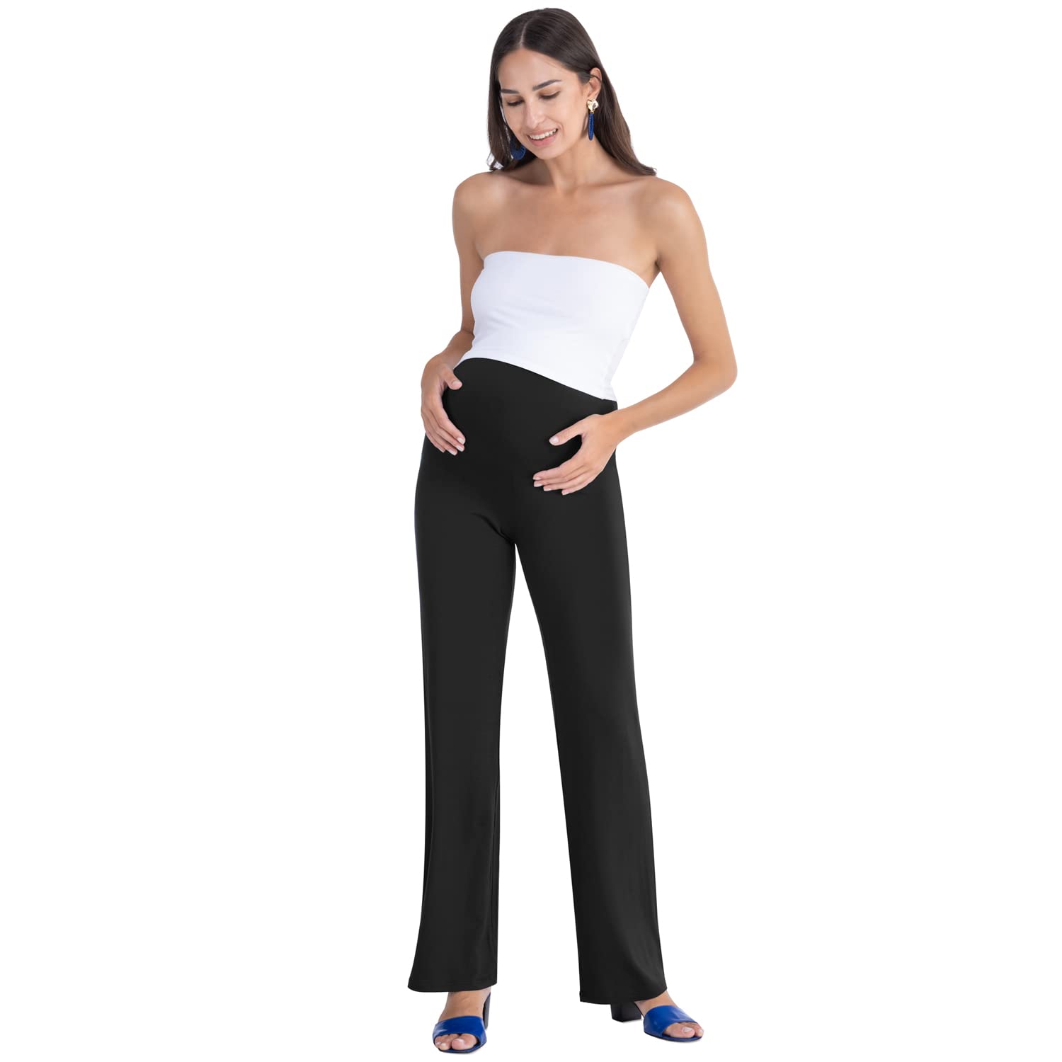 Cinzia - Pantalon de Maternité Relax, Ultra Confortable, Elégant pour Toutes Les Occasions - Un Vrai Plaisir pour Toutes Les Grossesses - Made in Italy