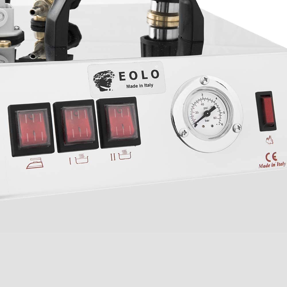 EOLO Centrale Vapeur GV06 Professionnelle Fer à Repasser avec Déflecteur vapeur Chaudière en Cuivre à Economie d’Energie Deux Résistances Externes Anticalcaires Coque Acier Inoxydable Garantie 5 Ans