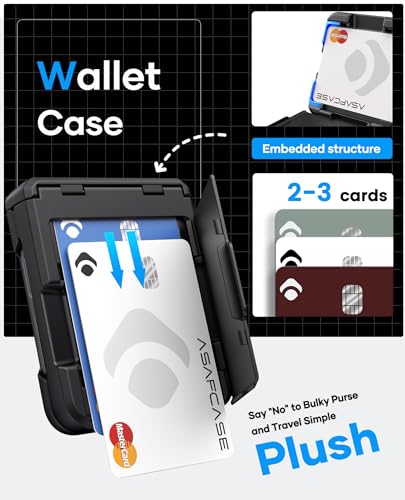 Image of ASAFCASE for Samsung Galaxy Z Flip 7 Case Wallet with Card Holder, Black | Hinge Protection, Outer Screen Protector, Heavy Duty, Shockproof Rugged Cover Phone Case for Samsung Galaxy Z Flip 7 5G 2025