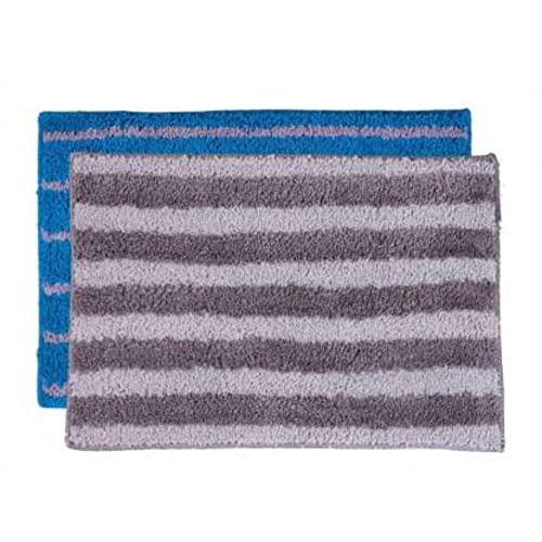 Image of Anti Skid Doormats for Home and Office Entrance Living Room and Bathroom Mats | Entrance Door Mats for Home and Office Entryway. (Pack of 2 (Line Grey-Blue), 16x24)