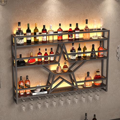 Soporte para botellas de vino de pared, metal, 120x15x80cm