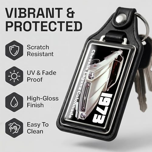 Image of Brotherhood 1973 Compatible with Chevelle Laguna Colonnade Design Key Chain Key Holder Key Ring For Men Heavy Duty Car Key Ring For Men and Women