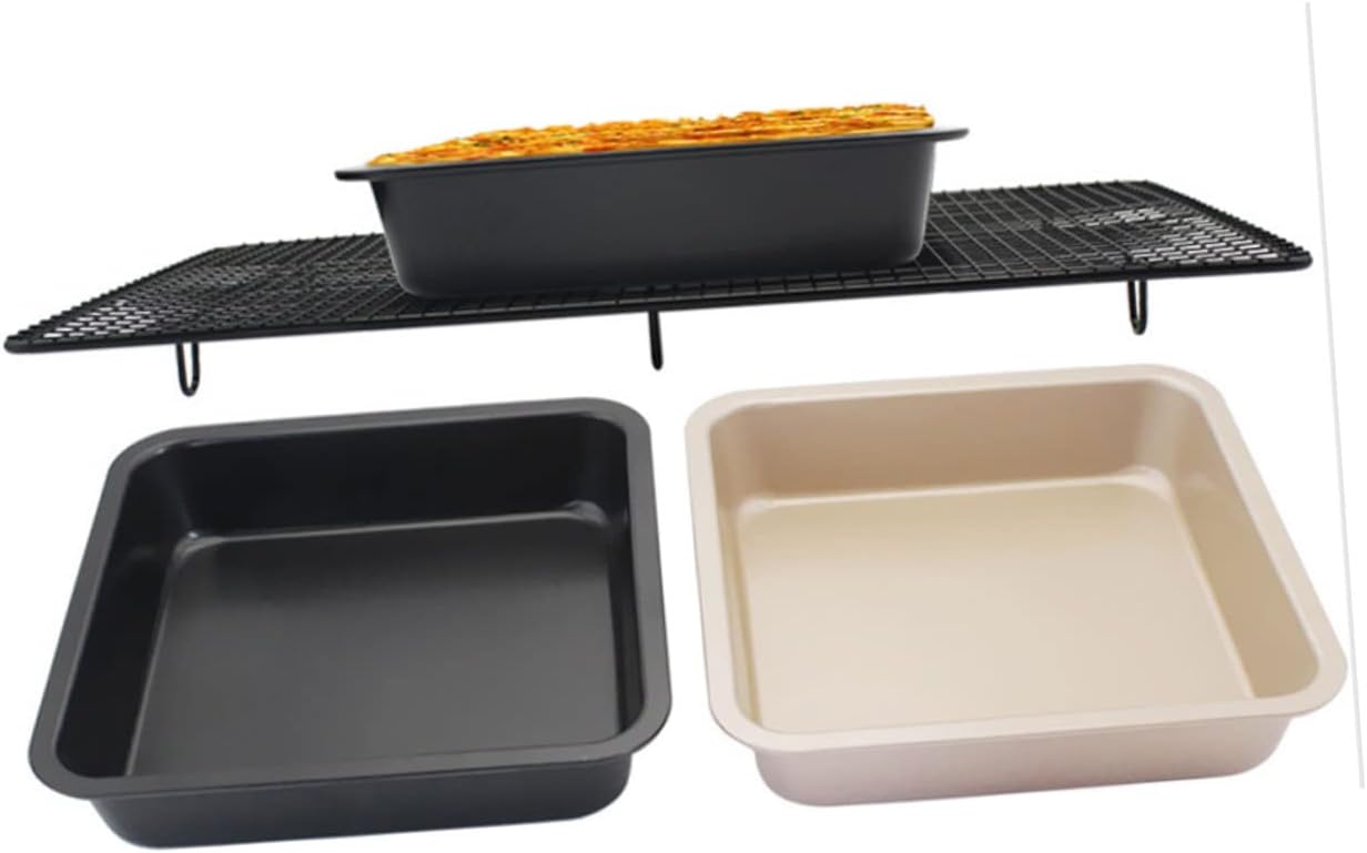 TIDTALEO Square Cake Mold Pan 1 Inch Carbon Steel Non Stick Oven Bakeware
