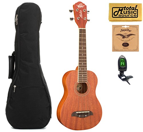 Left Hand Oscar Schmidt Concert Ukulele, Mahogany, Lefty, OU2LH, Includes: EXTRA Set of
