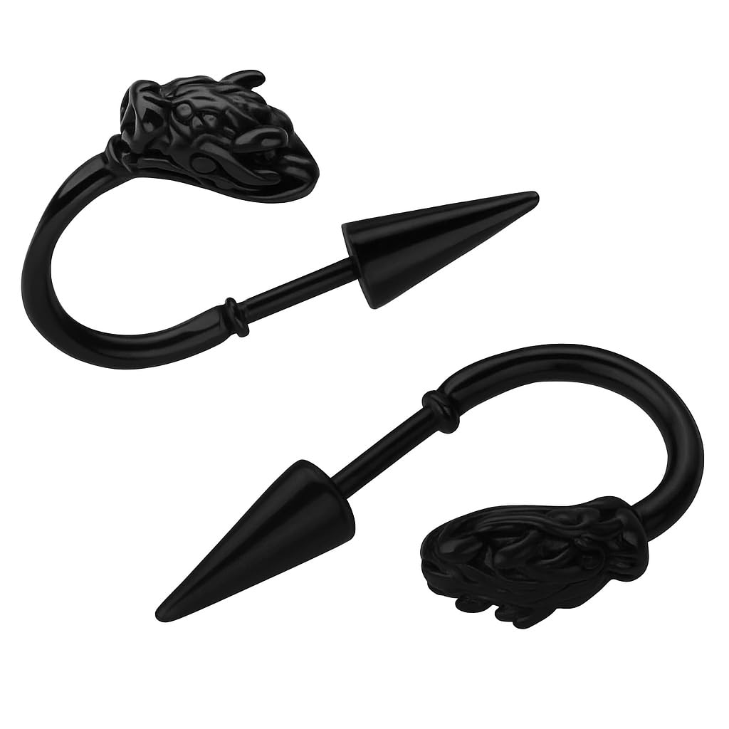 the men thing DRAKO BLACK - Pure Titanium Steel Arrow Stud Earrings for Men & Boys (2pcs)-picture-35