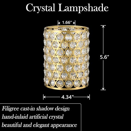 Image of 3 Pack Crystal Replacement Covers Metal Shade Pendant Ceiling Chandelier Wall Sconce Lamp Gold Fixture