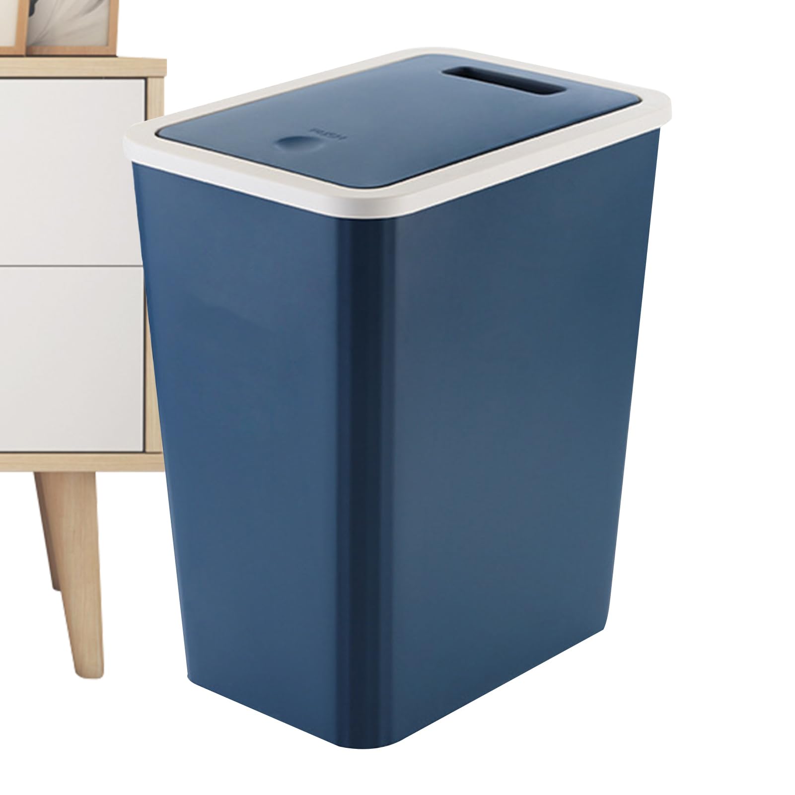Slim Modern 13L Recycling Bin Trash Can with Lid Press Top Design 12.2x10.24x7.09 Inches
