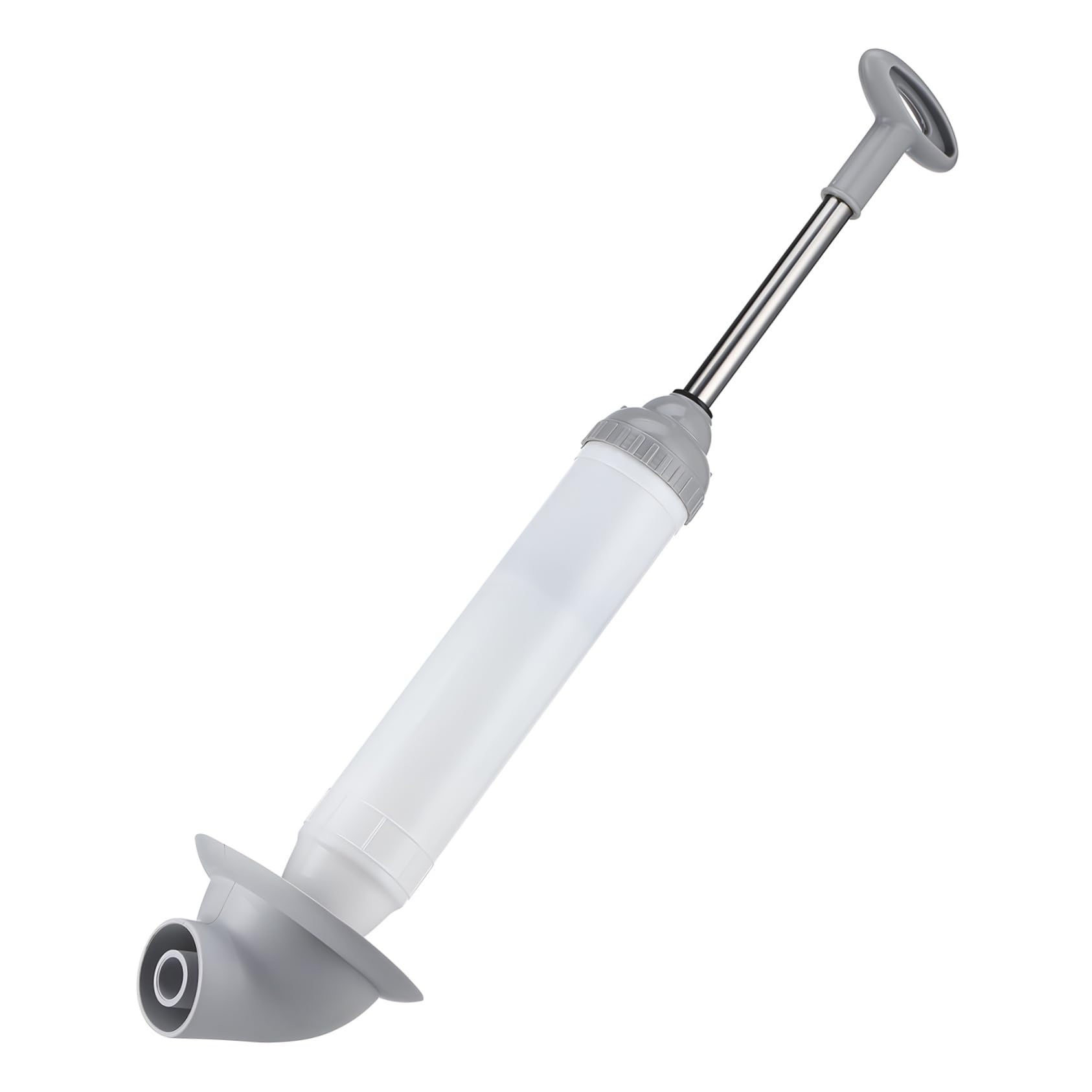 VILLCASE Stura WC ad Alta Pressione, Pompa per Sturare Lavello e Toilette, Acciaio Inox e Pp, Bianco, per Bagno e Cucina