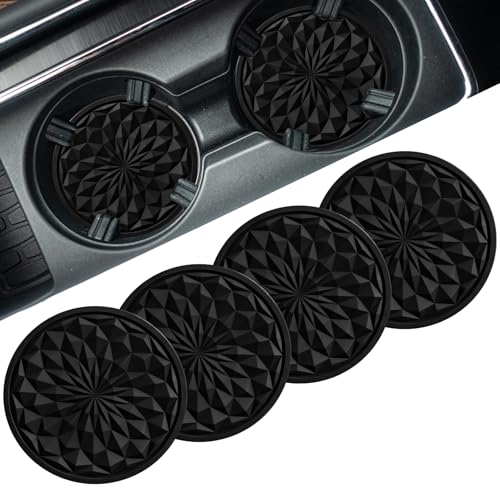 Portavasos para carro set 4 piezas 7 cm negro