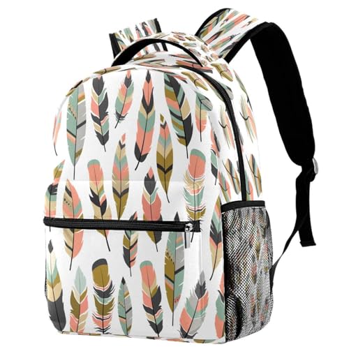 Sac de voyage décontracté anti-fatigue à motif plumes colorées
