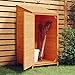 Emmtore Geräteschuppen Gartenhaus Schuppen Gerätehaus Lagerschuppen Satteldach Gartenschrank Pultdach Garten Massivholz Tanne,Braun,55 x 52 x 112 cm
