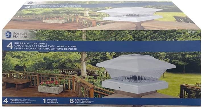 Boston Harbor Solar POSTCAP Light White 4PK 26086