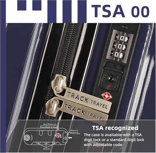 1 Piece Carry on Luggage ABS+PC Hardshell TSA Lock Aluminum Trolley Spinner Wheels (Blue, 1 Piece)4