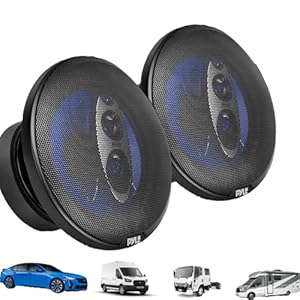 Pyle Four-Way Sound Speaker System – Pair 8″ Four-Way Quadriaxial Loud Audio, Non-fatiguing Butyl Rubber Surround, 500W w/ 4 Ohm Impedance and 3/4″ Piezo Tweeter for Car Component Stereo – PL84BL