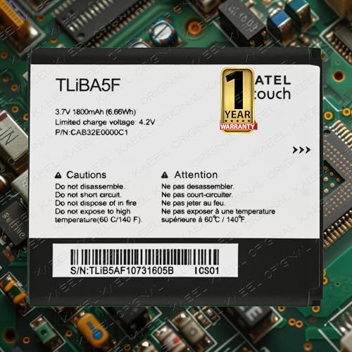 Image of Original TLiB5AF | TLiBA5F 1800mAh Battery for Alcatel TCL One Touch 997D, OT-997D, Smart OT-5035 X'POP C5 5036D CAB32E0000C2 Vodafone WiFi Dongle with 1 Year Warranty* (White, C5 5036D)