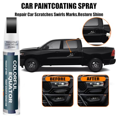 Image of Diamond Black Crystal Pearl-Coat(PXJ /KXJ) Touch Up Paint Compatible with Dodge Ram, Car Paint Pen Scratch Repair Two-In-One Touch Up Paint, Premium Car Scratch Remover for Deep Scratches