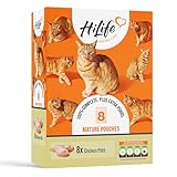 HiLife Mature Wet Cat Food for Senior Cats, Chicken Terrine in Jelly, Complete Senior Cat Food Pouches, 100% Natural & Grain Free (32 x 70g Pouches)