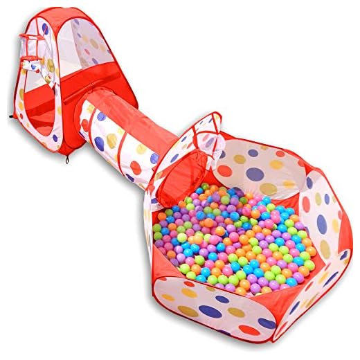 NUBUNI 3 en 1 Tienda Campaña Infantil : Piscina de Bolas + Casita Infantil + Tunel Infantil: Plegable Parque Bebe Bolas Infantil Jardín Exterior Interior Juguetes Niños Niñas Bebes Casitas Tela Tipi B