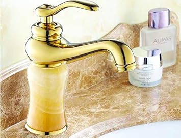 Aquieen Luxury Series Brass, Copper Basin Mixer Basin Tap, Marble - Gold, Flawless Casting Finish