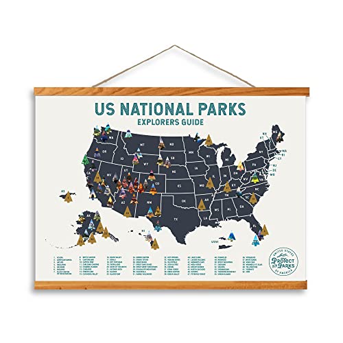 Black Friday Sale 2022 Epic Adventure Maps USA National Park Scratch Off Map (24” x 17”) - Interactive Travel Scratch-Off Poster Reveals Images of All US National Parks - Great Gift for Travelers (Beige + Frame)…