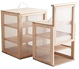 Solution de rangement : Ce lot de 2 garde-manger fromagers en bois est idéal pour conserver vos produits frais grâce à leur conception en pin naturel et grillage