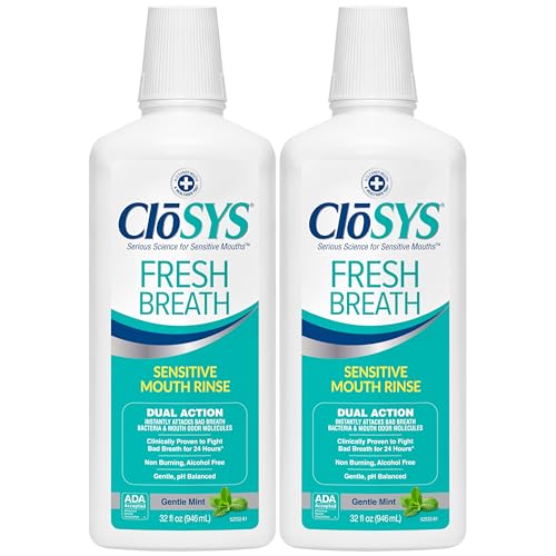 CloSYS Mouthwash, 32 Ounce, 2 Count, Fresh Breath...